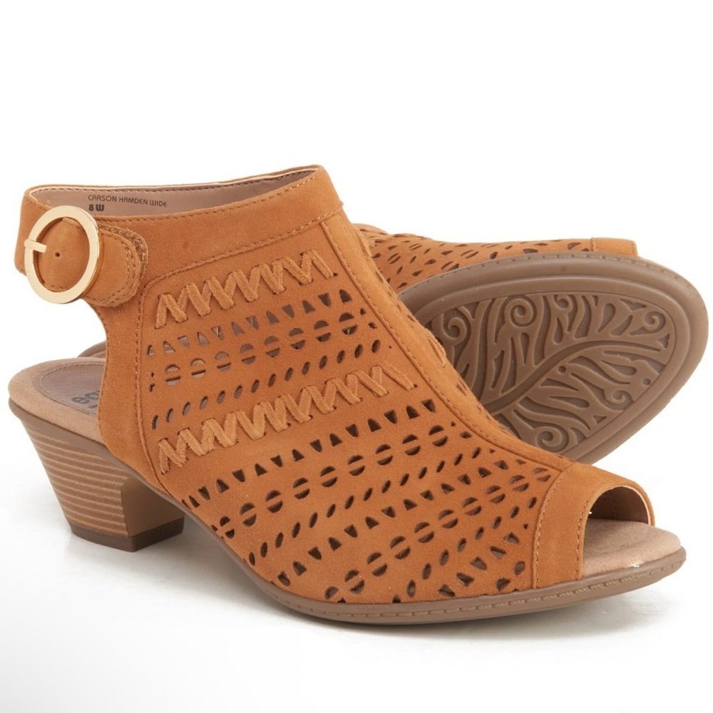 Earth Tan Cutout Heeled Boots